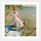 Edward Cucuel Print, Summer morning on Lake Starnberg (1920-25) in a white frame