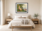 Edward Cucuel Print, The green bench (1920) displayed above a bed