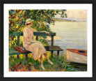 Edward Cucuel Print, The green bench (1920) in a black frame