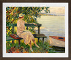 Edward Cucuel Print, The green bench (1920) in a brown frame
