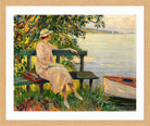 Edward Cucuel Print, The green bench (1920) in an oak frame