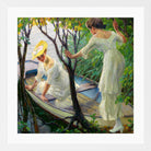 Edward Cucuel Print, Two ladies in a boat (1910) in a white frame