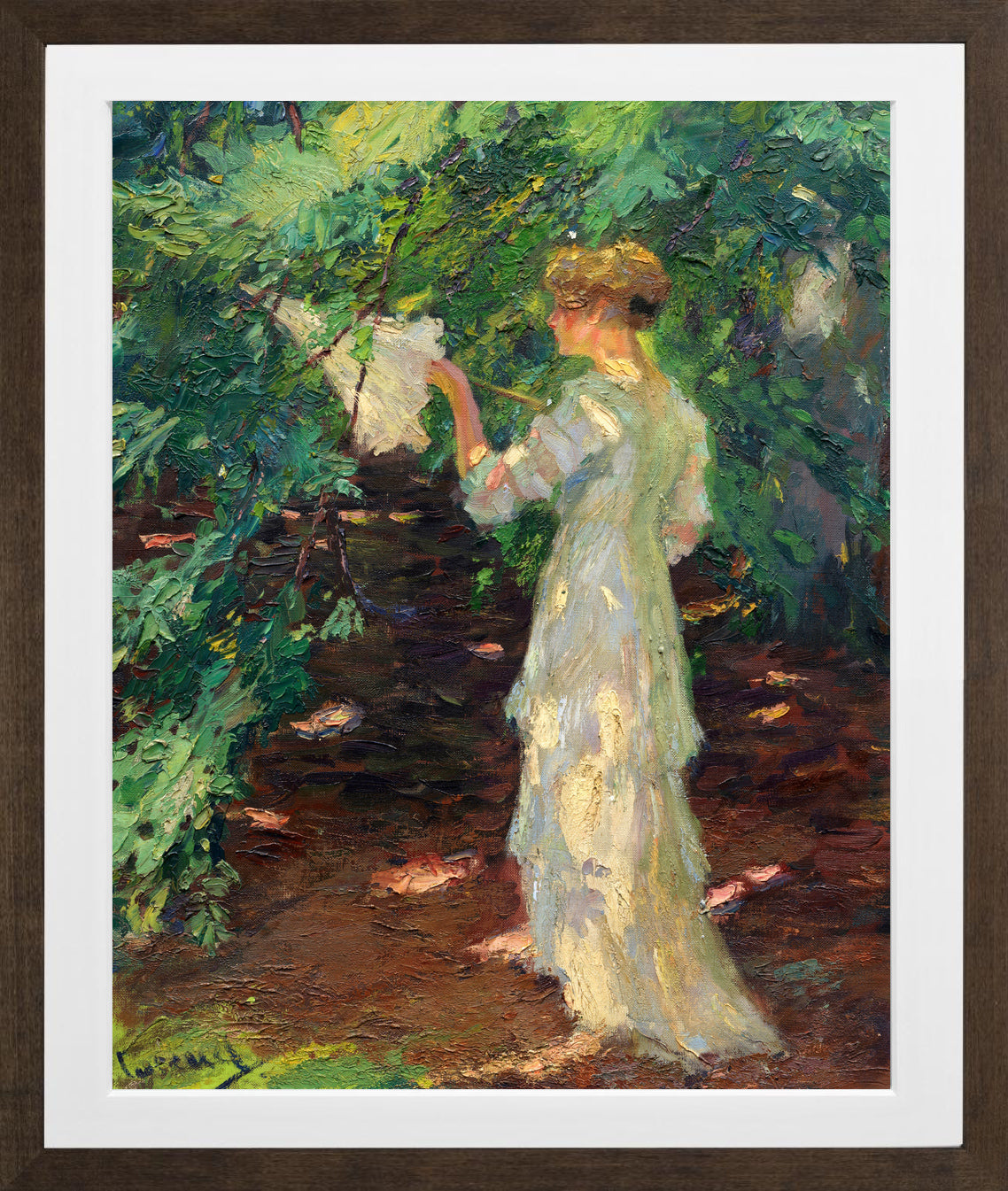 Edward Cucuel Print, Waldschatten (1910-20) in a brown frame