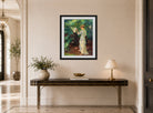 Edward Cucuel Print, Waldschatten (1910-20) displayed above a console table