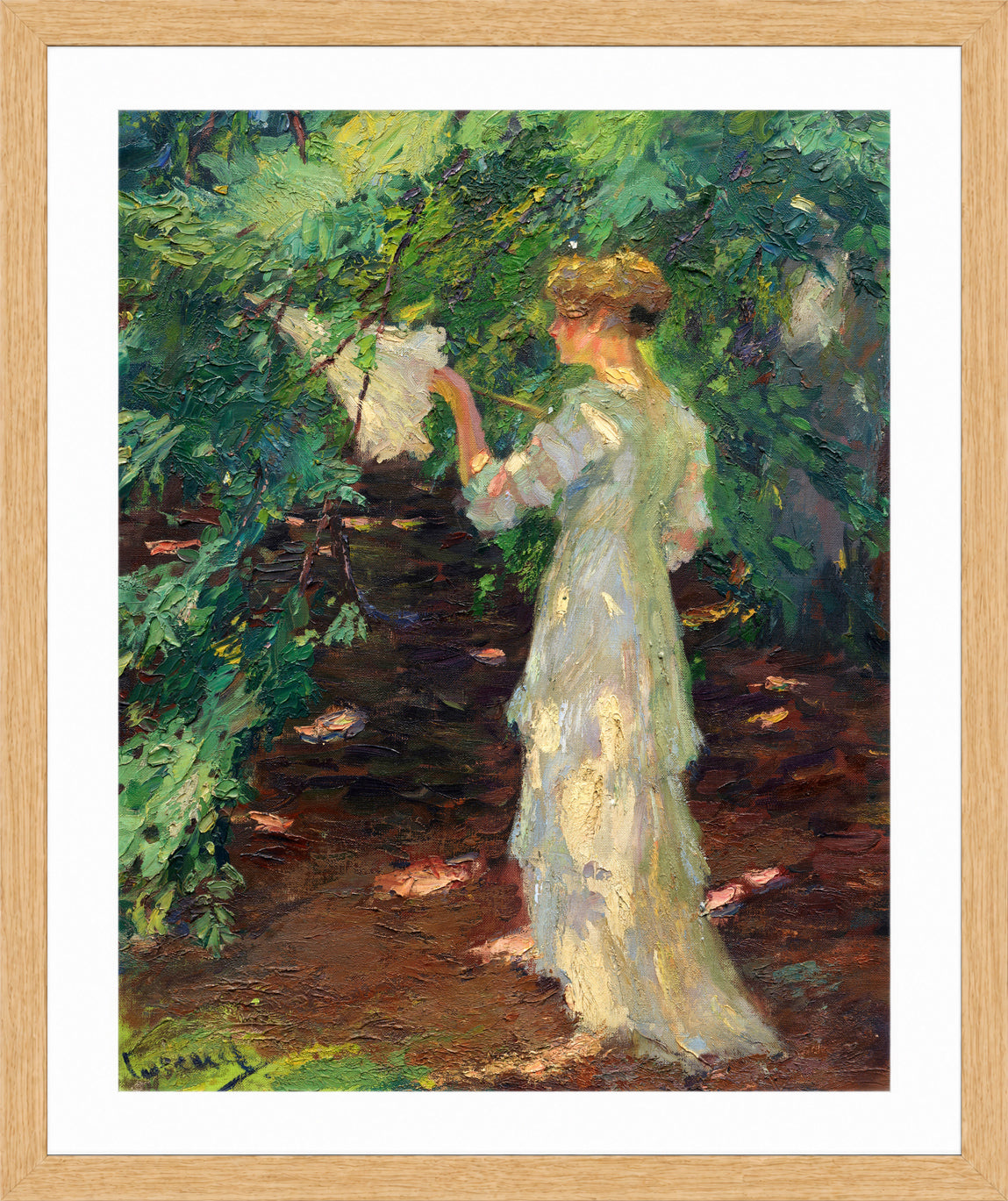 Edward Cucuel Print, Waldschatten (1910-20) in an oak frame