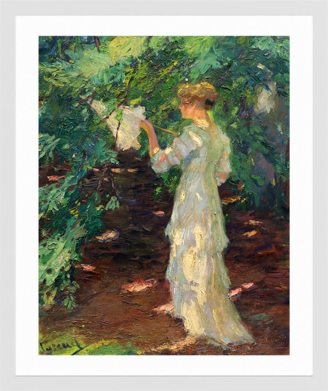 Edward Cucuel Print, Waldschatten (1910-20) in a white frame