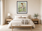Edward Cucuel Print, Young woman at Lake Starnberg (1915-1920) displayed above a bed
