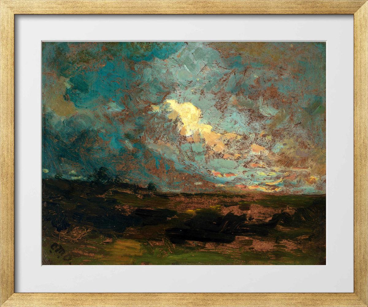 Edward Mitchell Bannister Print, After the Shower (1883–1887) — gold frame