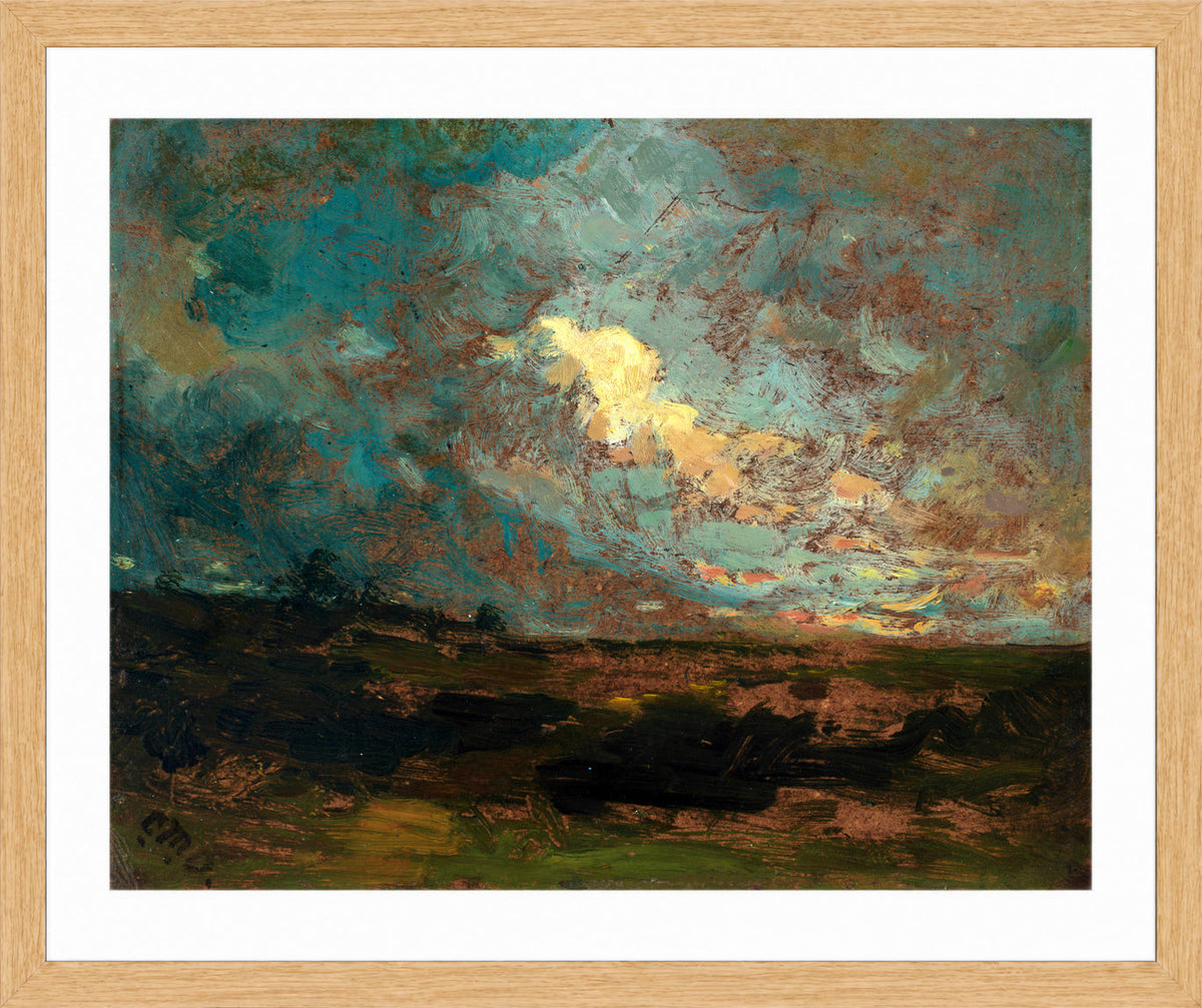 Edward Mitchell Bannister Print, After the Shower (1883–1887) — oak frame