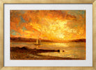 Edward Mitchell Bannister Print, Boat on Sea — gold frame