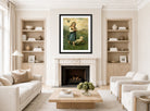 Edward Mitchell Bannister Print, Child with Birds and Dog (1882) — living room roomset