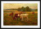 Edward Mitchell Bannister Print, Cows — black frame