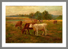 Edward Mitchell Bannister Print, Cows — light grey frame