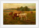 Edward Mitchell Bannister Print, Cows — white frame