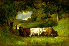 Edward Mitchell Bannister Print, Driving Home the Cows (1881) — unframed