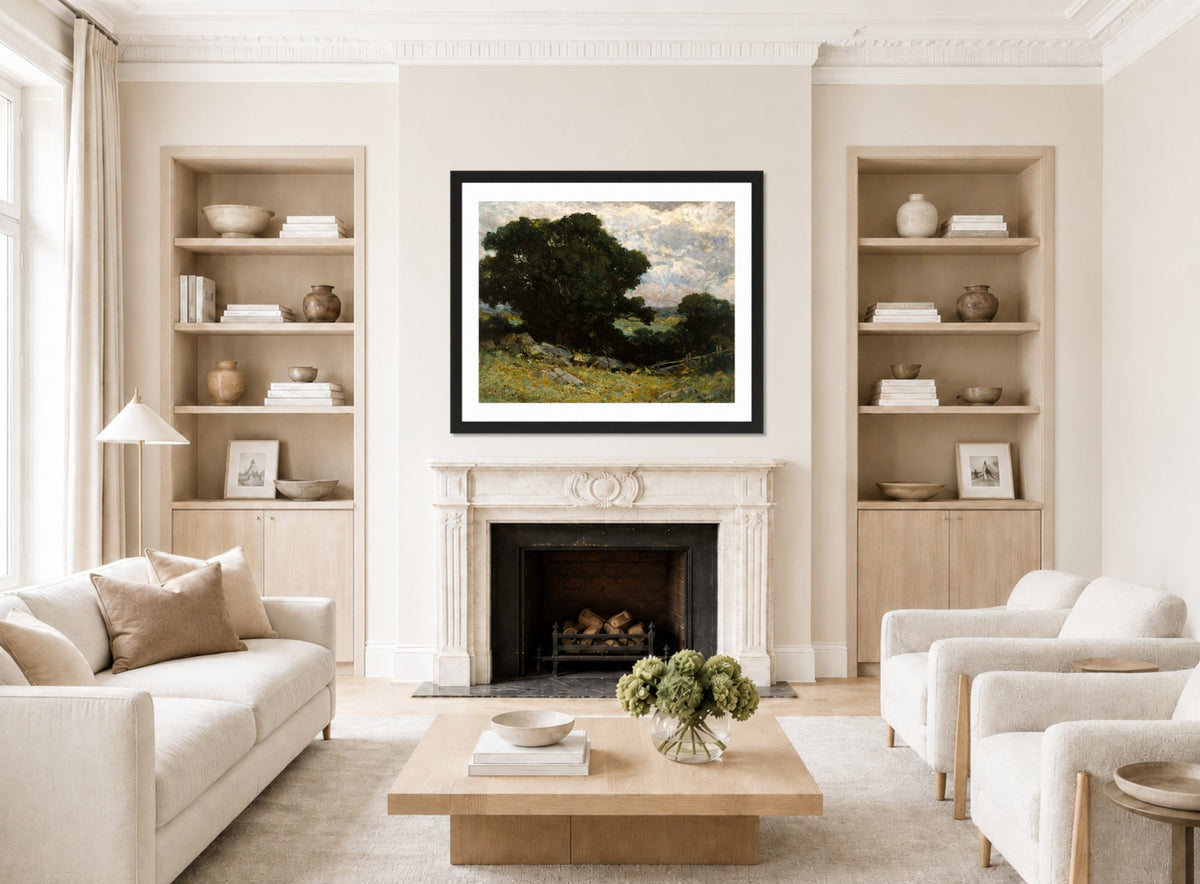 Edward Mitchell Bannister Print, Landscape — living room roomset