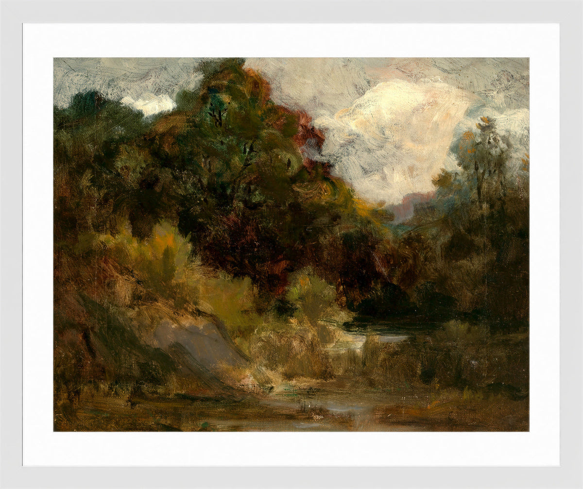 Edward Mitchell Bannister Print, Landscape (Trees) — white frame