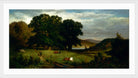 Edward Mitchell Bannister Print, Oak Trees (1876) — white frame