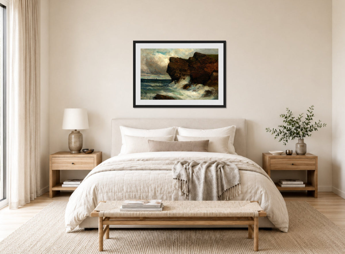 Edward Mitchell Bannister Print, Ocean Cliffs (1881) — bedroom