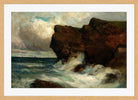 Edward Mitchell Bannister Print, Ocean Cliffs (1881) — oak frame