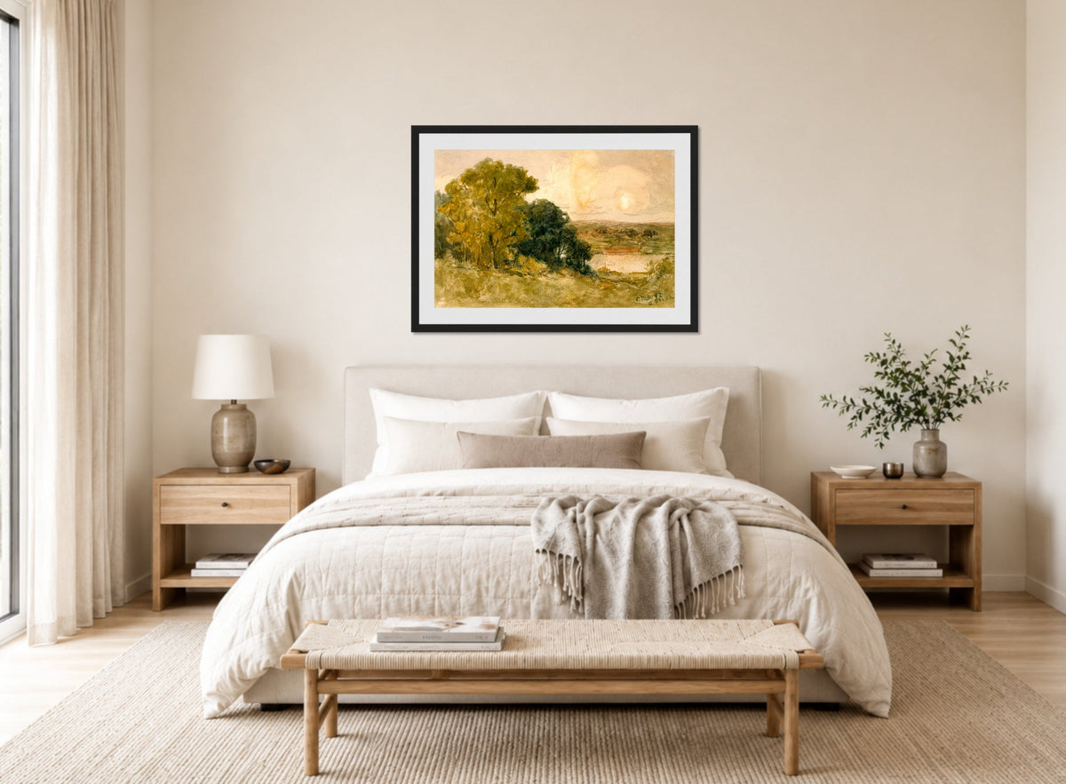 Edward Mitchell Bannister Print, On the Seekonk (1892) — bedroom