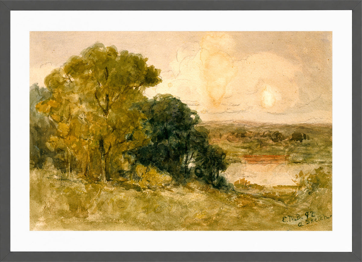 Edward Mitchell Bannister Print, On the Seekonk (1892) — dark grey frame