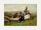 Edward Mitchell Bannister Print, People Near Boat (1893) — rolled canvas