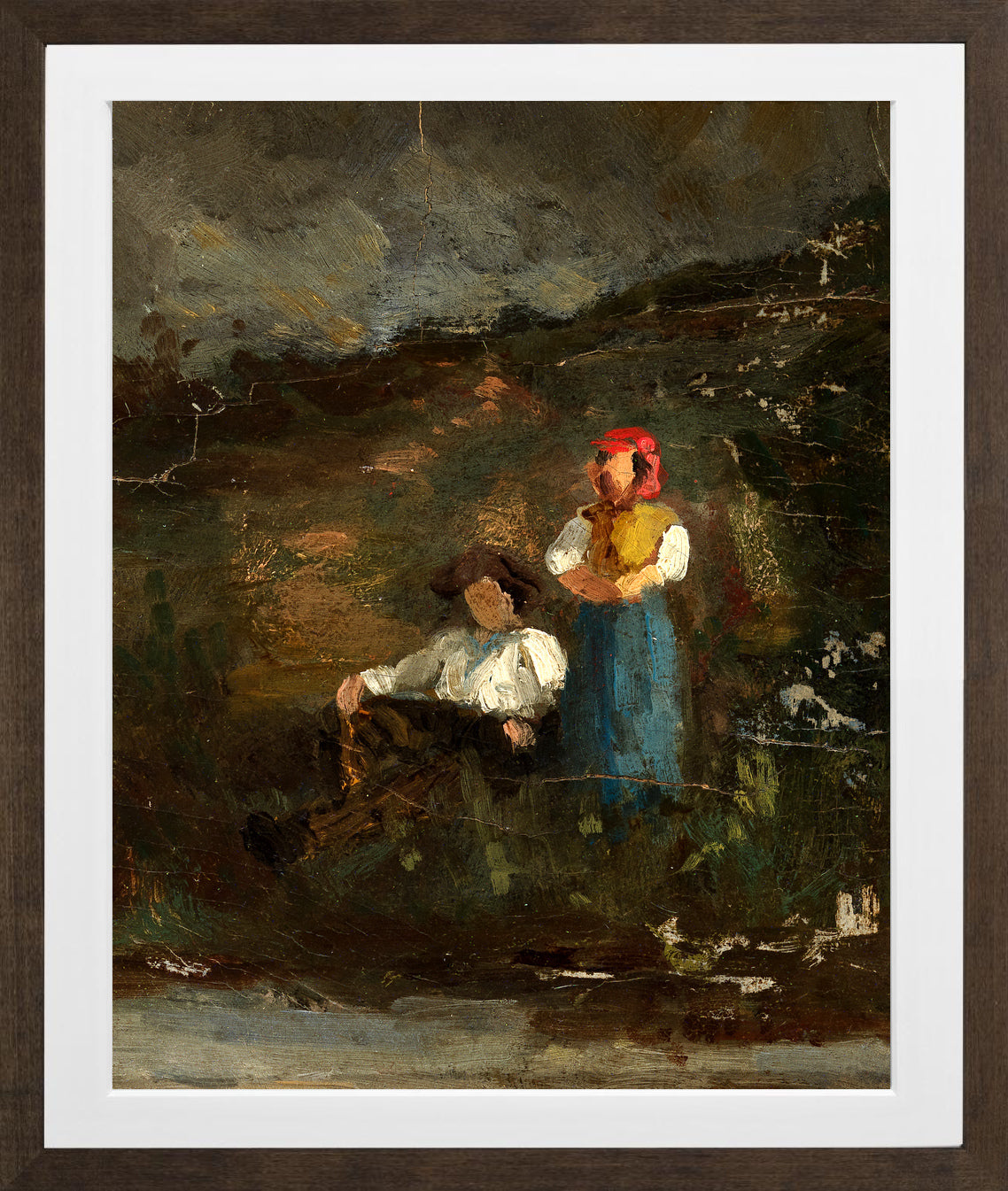 Edward Mitchell Bannister Print, Repose — brown frame