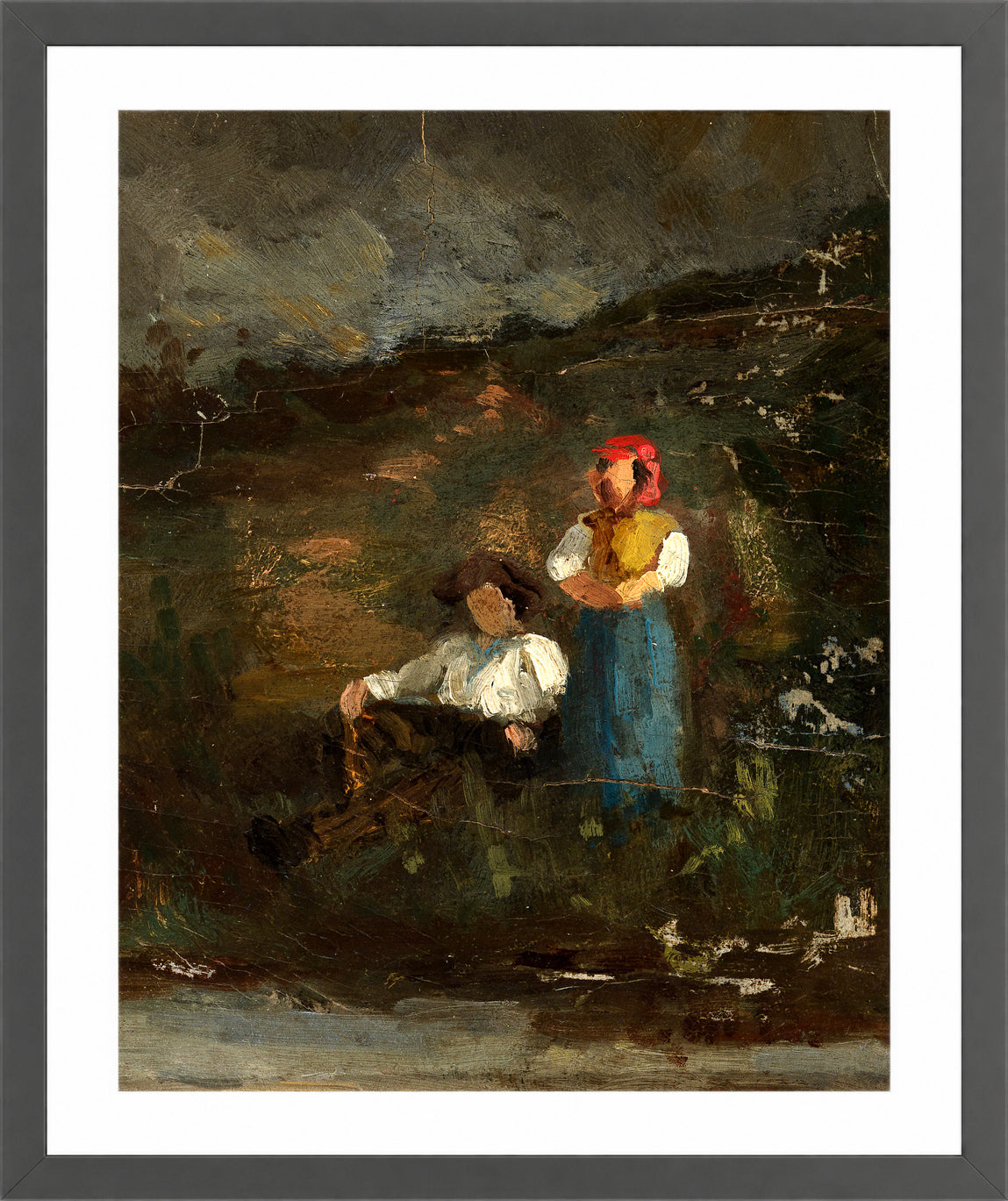 Edward Mitchell Bannister Print, Repose — dark grey frame
