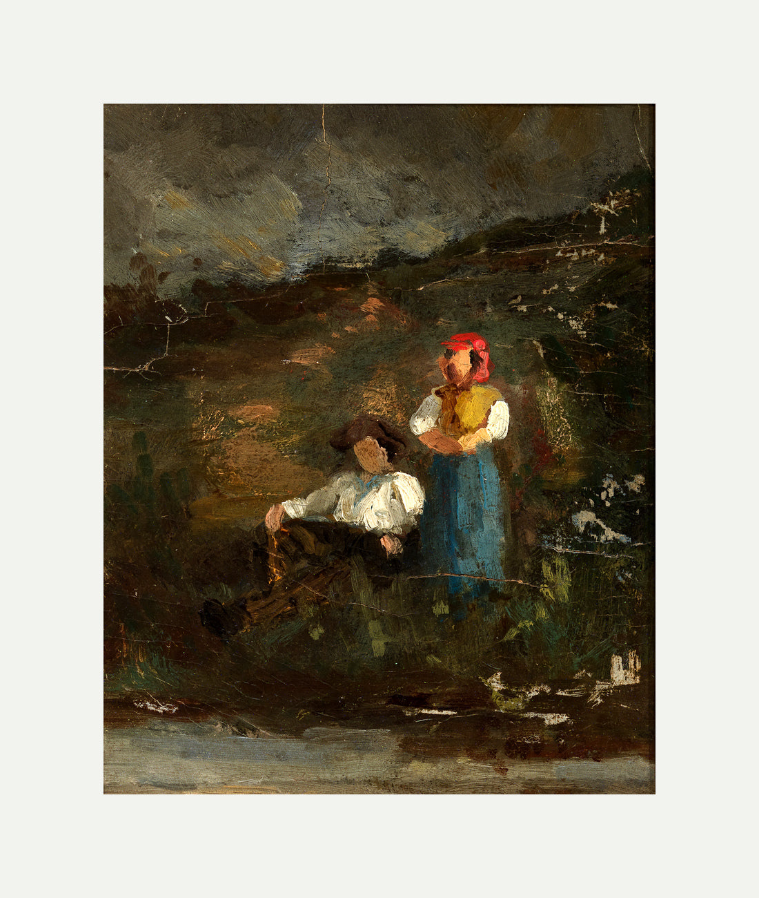 Edward Mitchell Bannister Print, Repose — rolled canvas