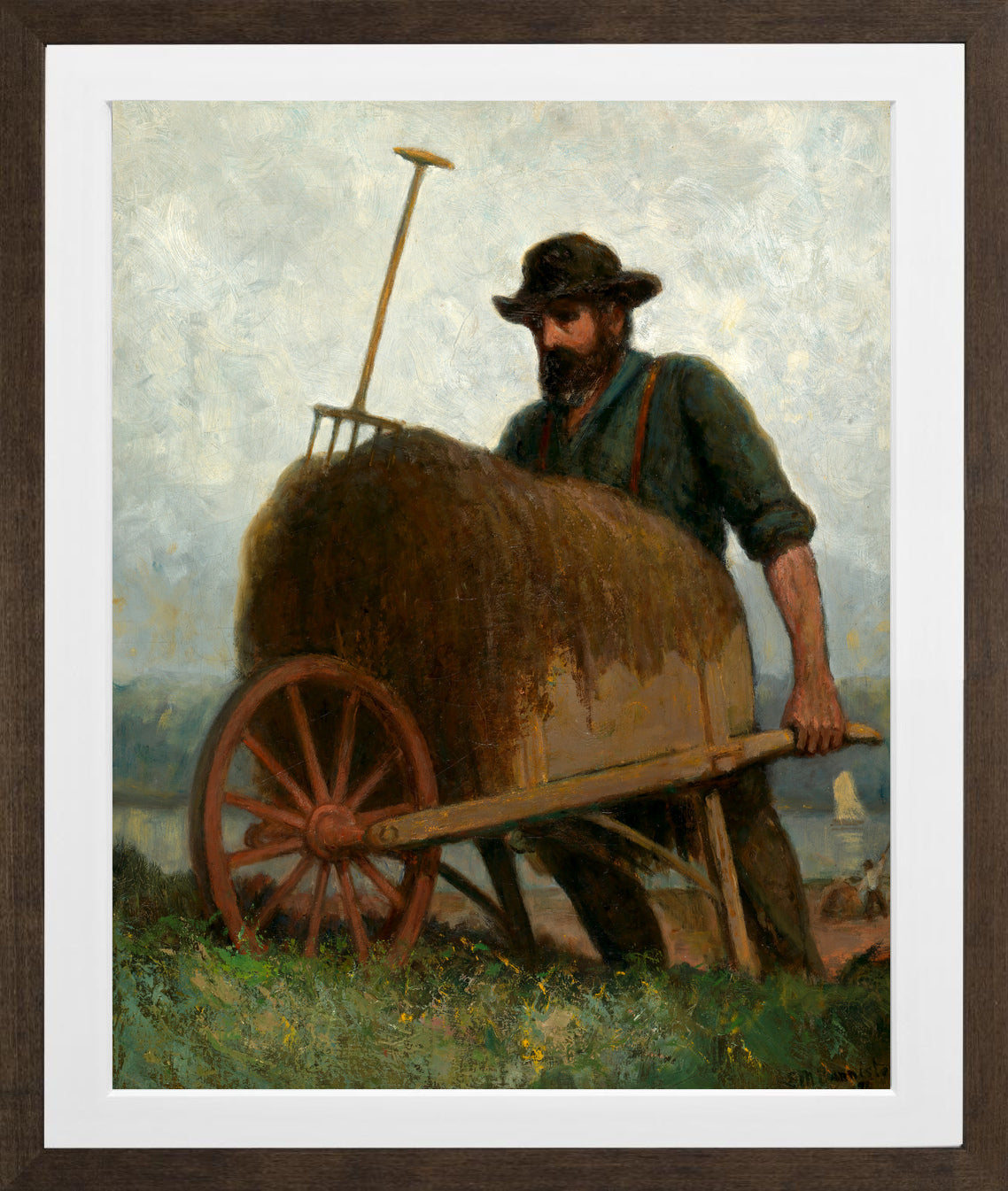 Edward Mitchell Bannister Print, Seaweed Gatherers (1898) — brown frame