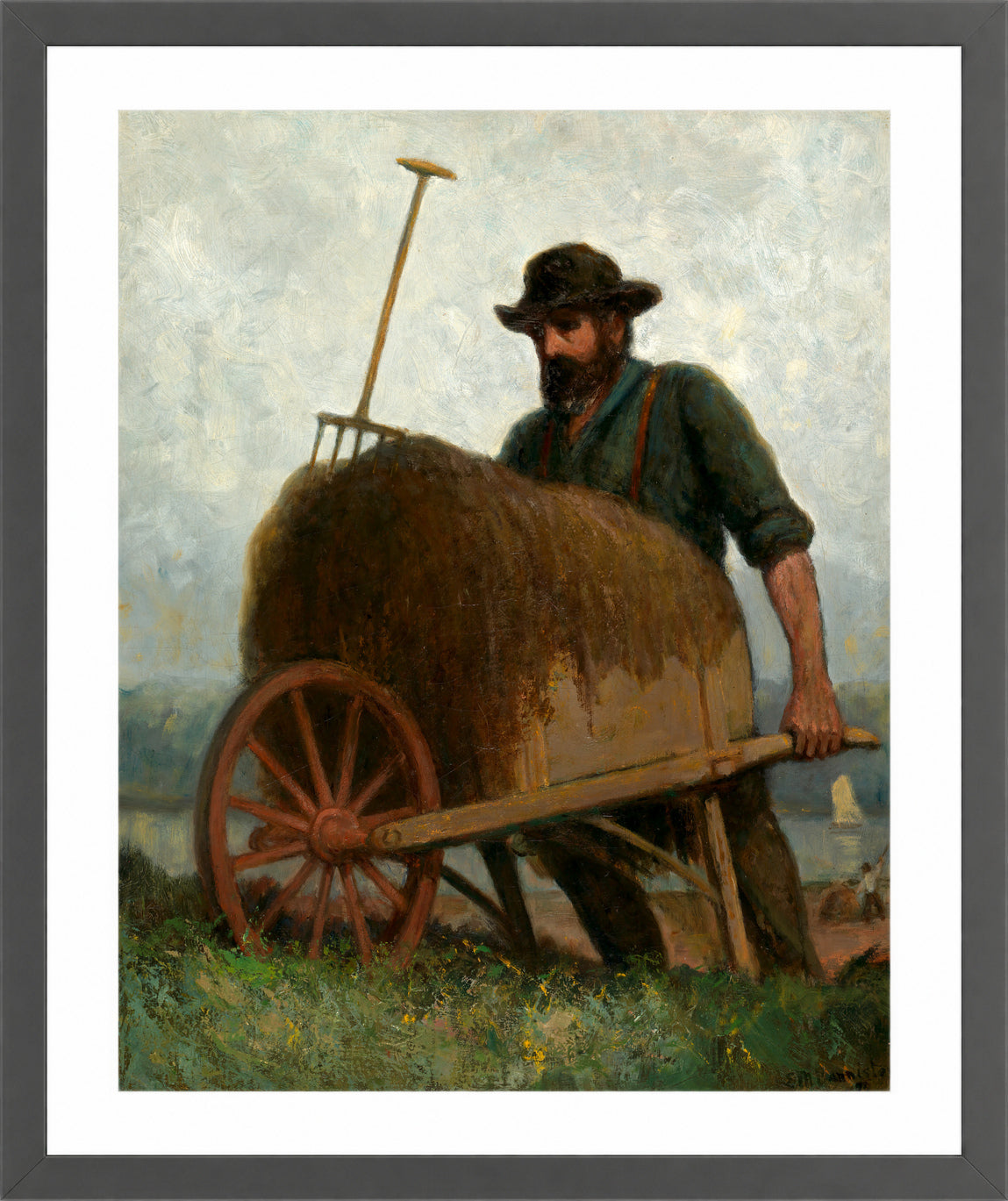 Edward Mitchell Bannister Print, Seaweed Gatherers (1898) — dark grey frame