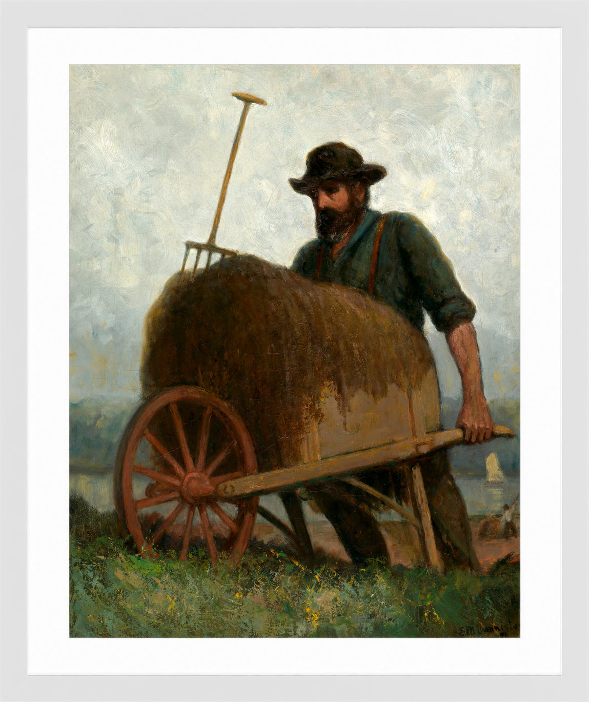Edward Mitchell Bannister Print, Seaweed Gatherers (1898) — white frame
