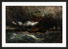 Edward Mitchell Bannister Print, Squall, Brenton Light — black frame