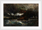 Edward Mitchell Bannister Print, Squall, Brenton Light — white frame