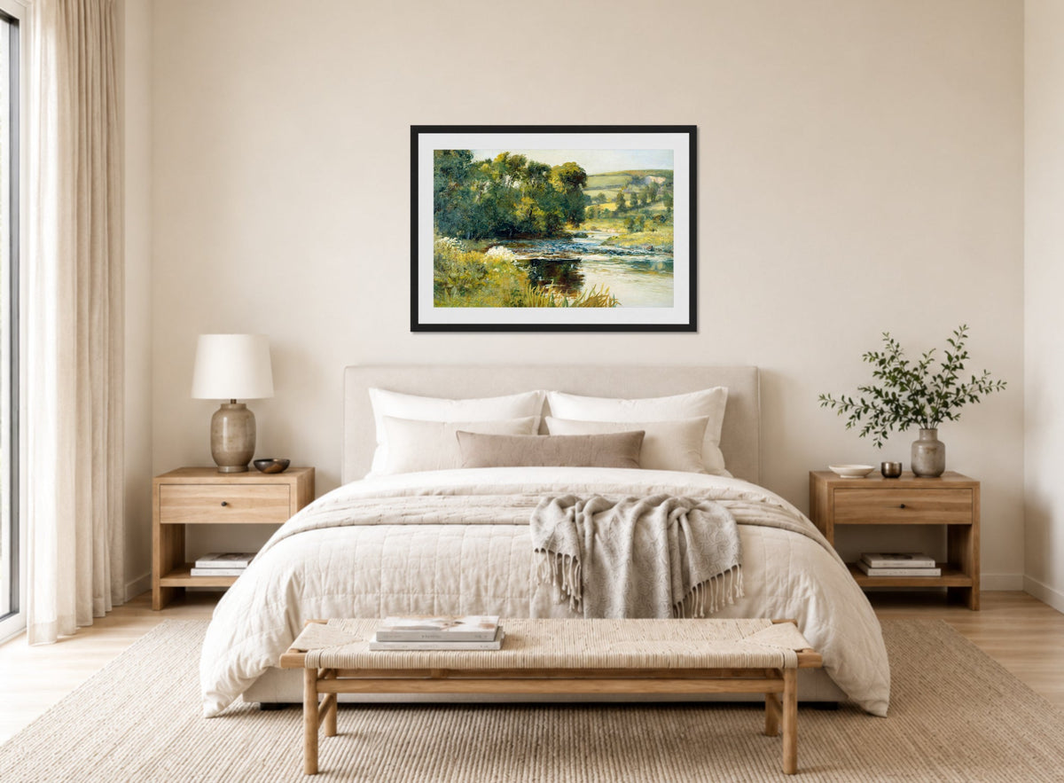 Edward Mitchell Bannister Print, Streamside — bedroom