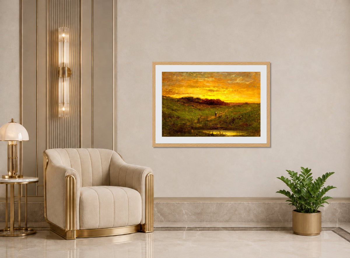 Edward Mitchell Bannister Print, Sunset (1883) — art deco roomset