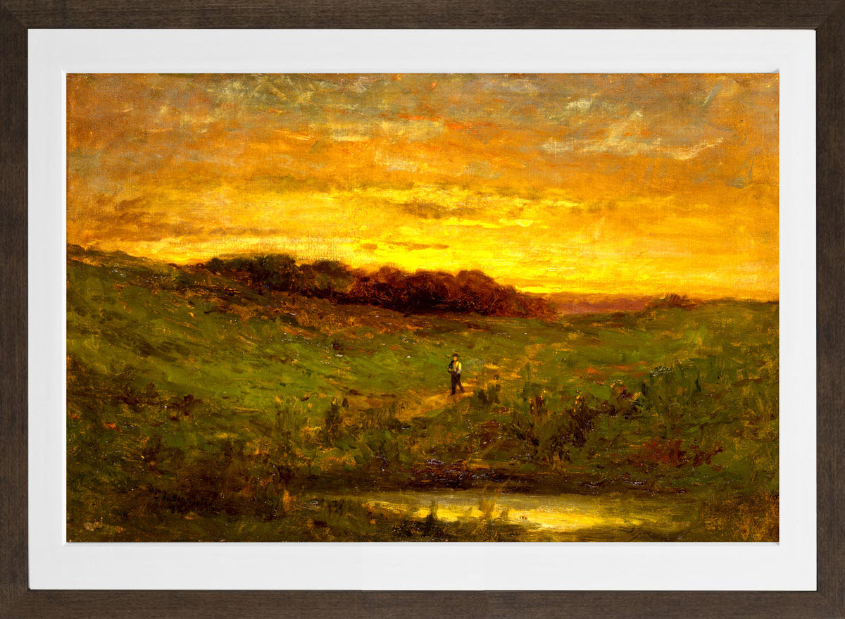 Edward Mitchell Bannister Print, Sunset (1883) — brown frame