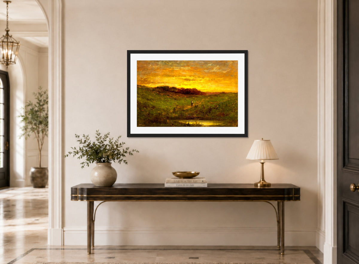 Edward Mitchell Bannister Print, Sunset (1883) — hallway