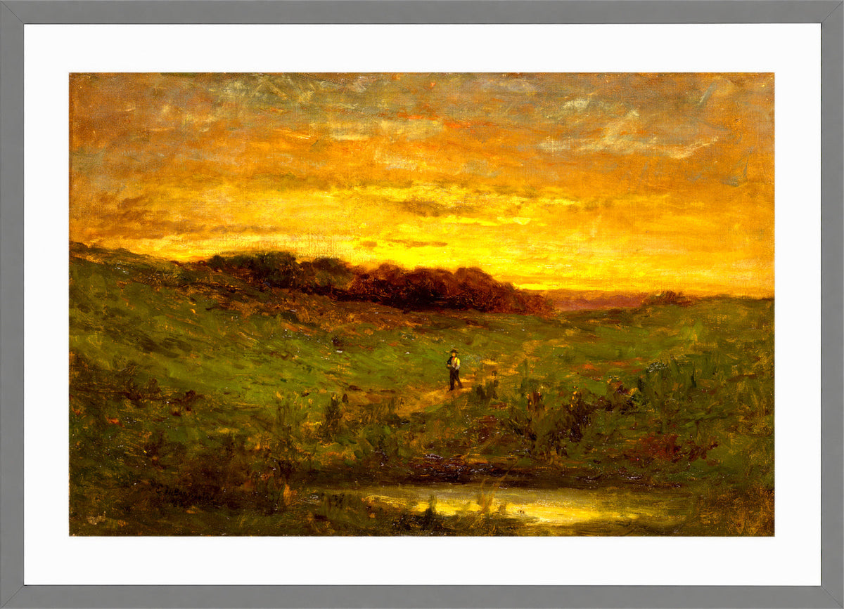 Edward Mitchell Bannister Print, Sunset (1883) — light grey frame