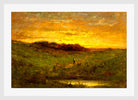 Edward Mitchell Bannister Print, Sunset (1883) — white frame