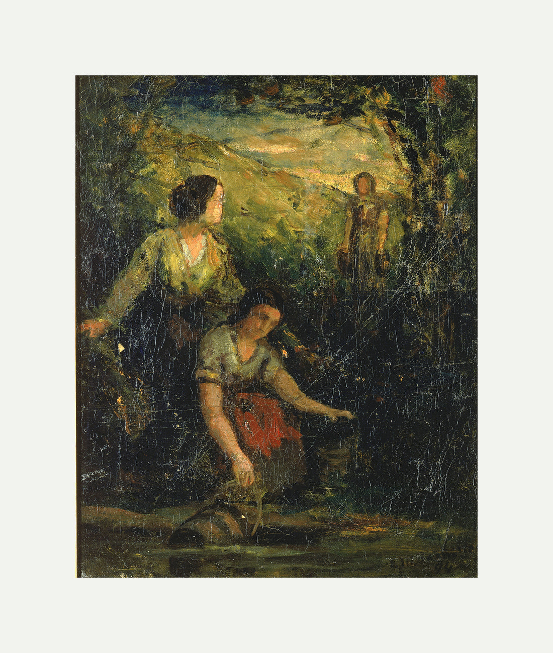 Edward Mitchell Bannister Print, The Drinking Pool (Three Women at Water) (1894) — rolled canvas