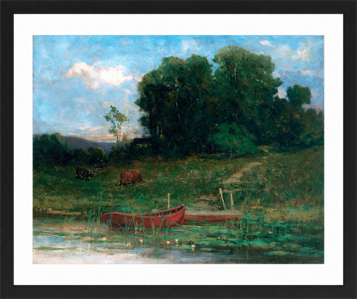 Edward Mitchell Bannister Print, The Farm Landing — black frame