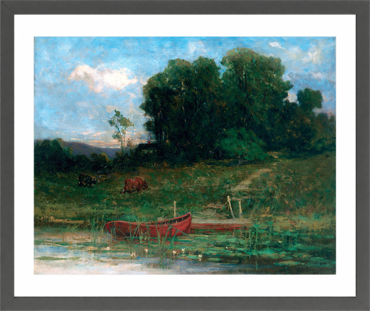 Edward Mitchell Bannister Print, The Farm Landing — dark grey frame