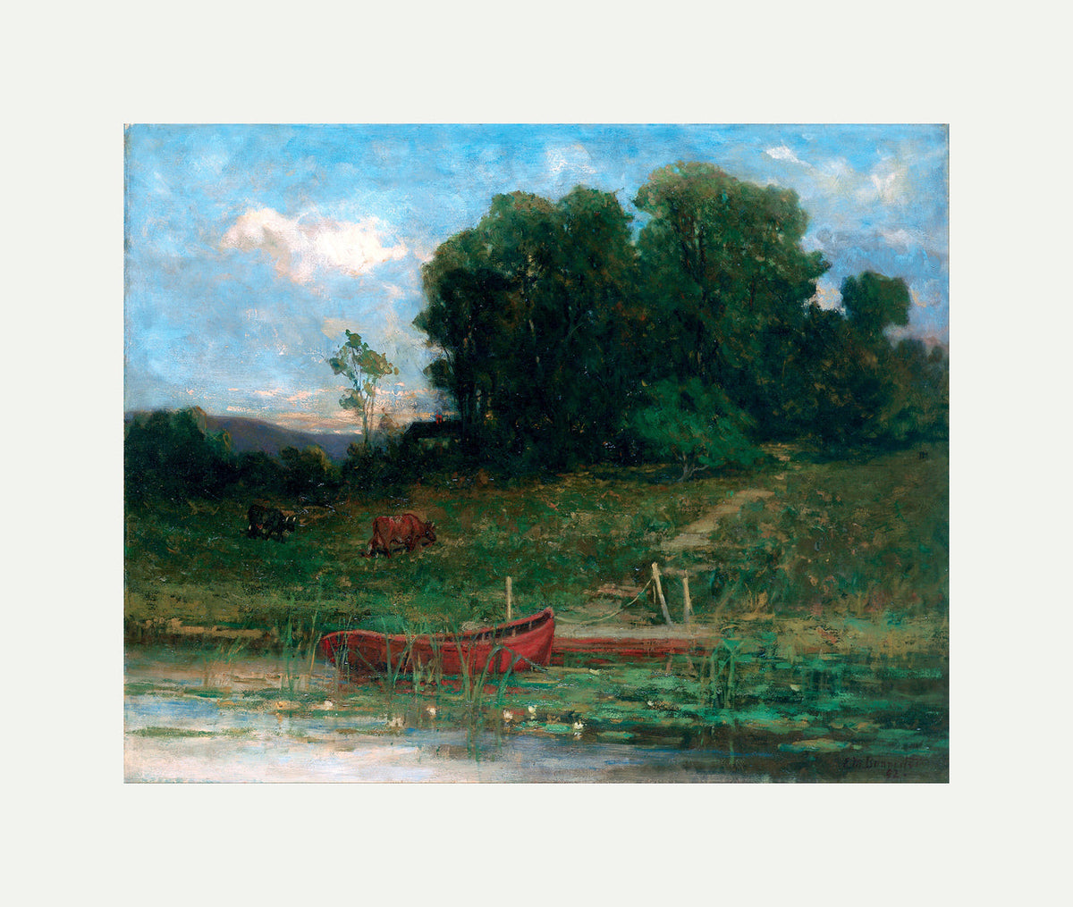 Edward Mitchell Bannister Print, The Farm Landing — rolled canvas