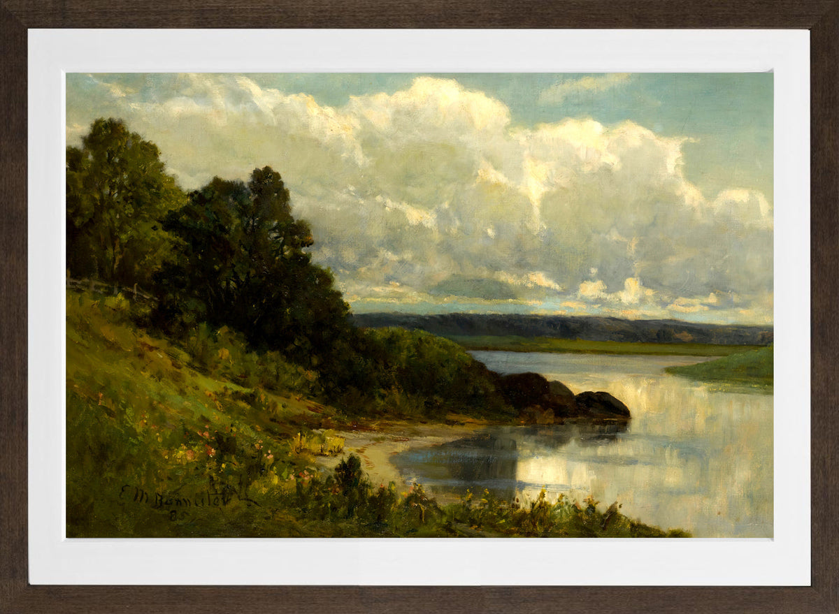 Edward Mitchell Bannister Print, The Palmer River (1885) — brown frame