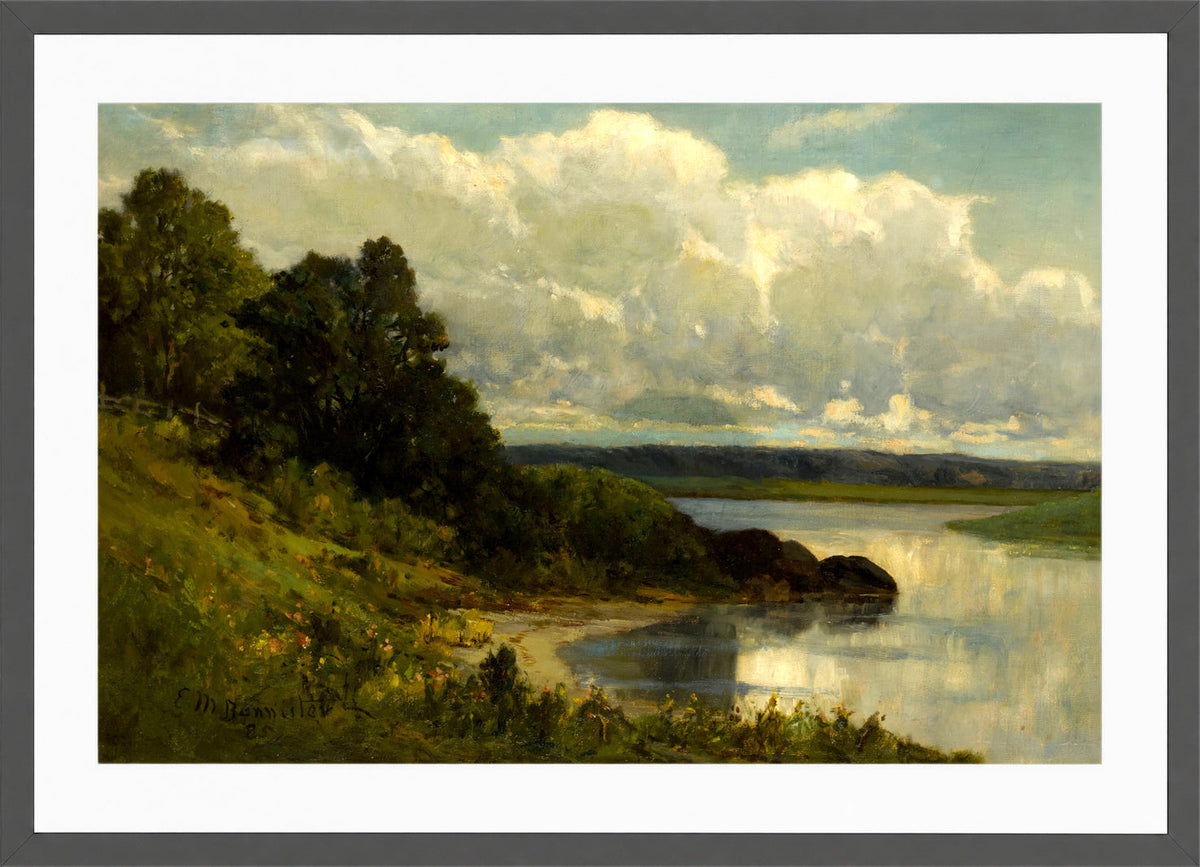 Edward Mitchell Bannister Print, The Palmer River (1885) — dark grey frame