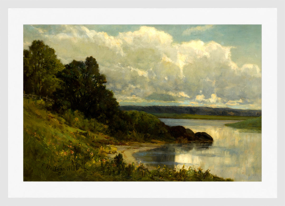 Edward Mitchell Bannister Print, The Palmer River (1885) — white frame