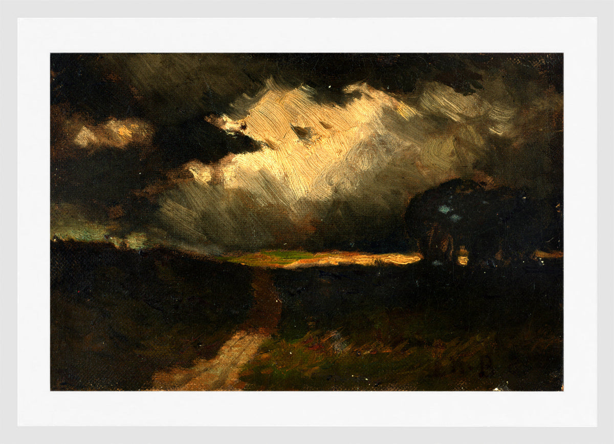Edward Mitchell Bannister Print, The Storm (1881) — white frame