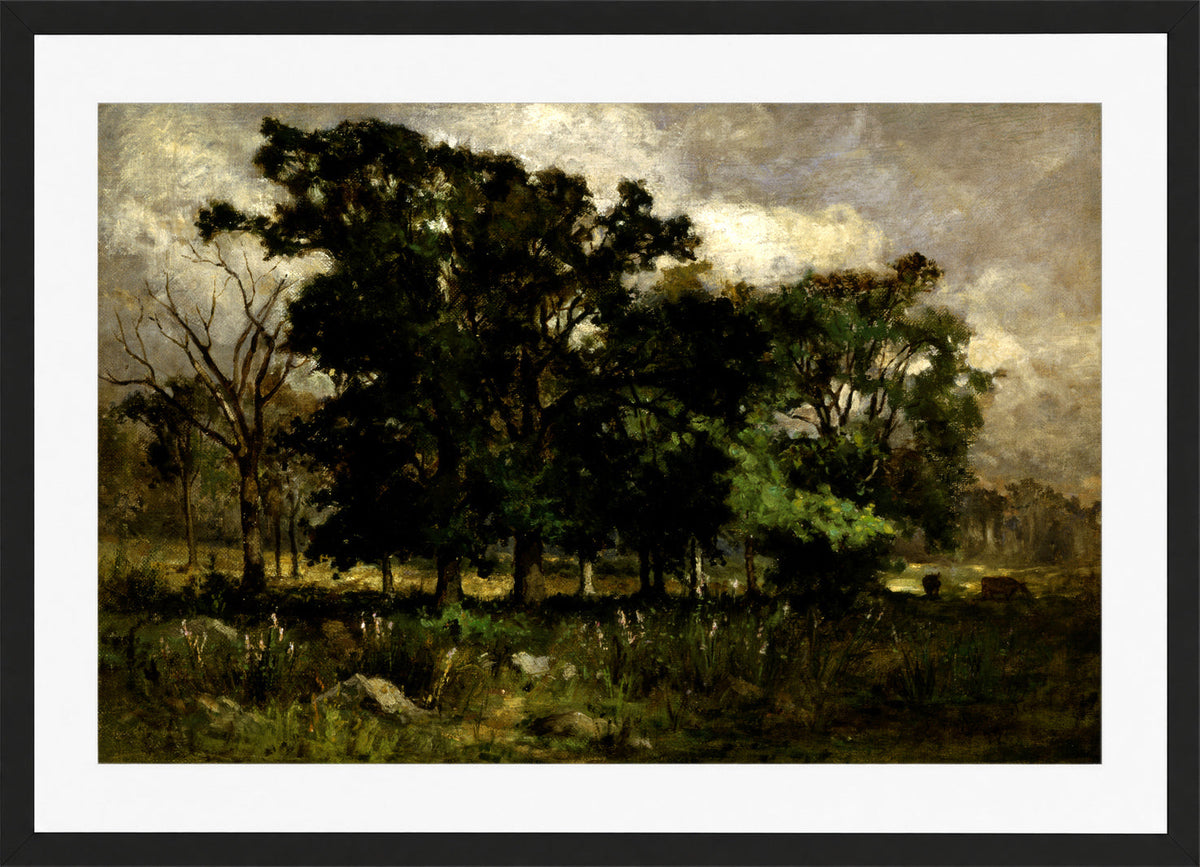 Edward Mitchell Bannister Print, Tree Landscape (1877) — black frame